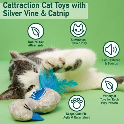Show full view: Hartz Cattraction Crinkle Mice Cat Toy, Multi Color, 10 count slide 6 of 11