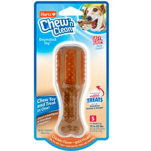 Hartz Chew 'n Clean Chicken Flavored Drumstick Dog Treat & Chew Toy, Small