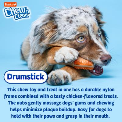 Show full view: Hartz Chew 'n Clean Chicken Flavored Drumstick Dog Treat & Chew Toy, Small slide 5 of 10