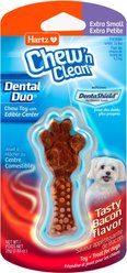 Hartz Chew 'n Clean Dental Duo Dog Treat & Chew Toy Color Varies