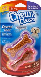 Hartz Chew 'n Clean Dental Duo Dog Treat & Chew Toy, X-Small, 2-pack + Hartz Tiny Dog Dental Duo Rawhide-Free Dental Dog Treat, Color Varies slide 2 of 7