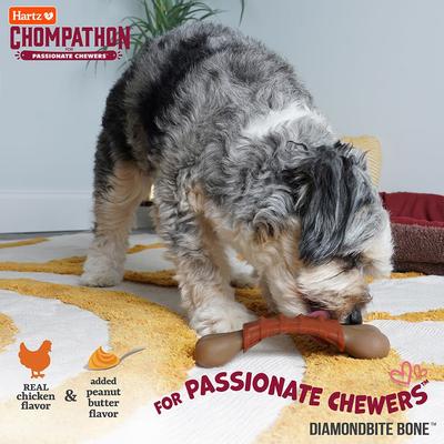 Show full view: Hartz Chompathon Diamondbite Bone Tough Dog Chew Toy, Brown, Medium slide 9 of 11