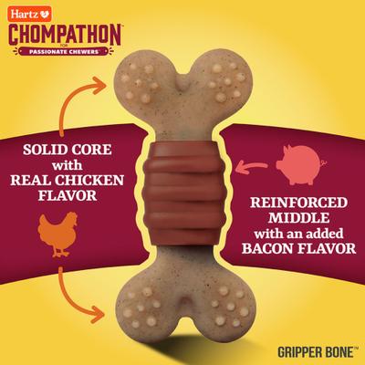 Show full view: Hartz Chompathon Gripper Bone Tough Dog Chew Toy, Brown, Medium slide 7 of 10