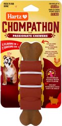 Hartz Chompathon Rock 'N Rib Bone Tough Dog Chew Toy, Brown, Medium