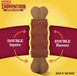 Hartz Chompathon Rock 'N Rib Bone Tough Dog Chew Toy, Brown, Medium slide 2 of 9