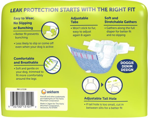 Show full view: Hartz Comfitables Male & Female Dog Diapers, Small: 10 to 15.5-in waist, 12 count slide 8 of 11