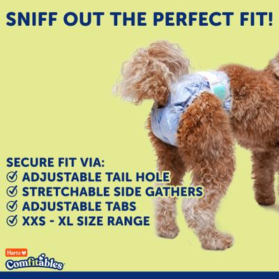 Show full view: Hartz Comfitables Male & Female Dog Diapers, X-Small: 8 to 12-in waist, 12 count slide 5 of 11