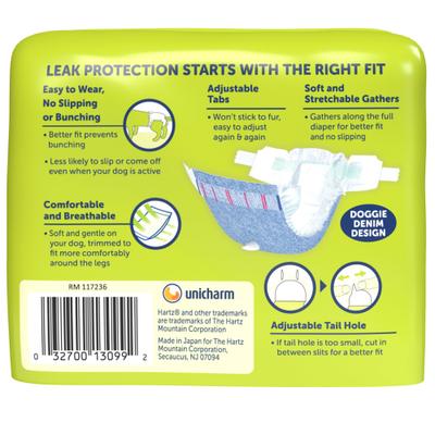 Show full view: Hartz Comfitables Male & Female Dog Diapers, XX-Small: Up to 10-in waist, 12 count slide 8 of 11