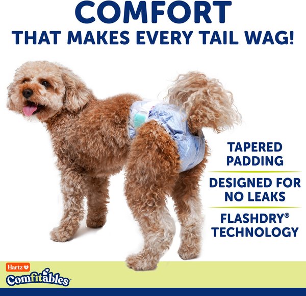 Show full view: Hartz Comfitables Male & Female Dog Diapers, XX-Small: Up to 10-in waist, 12 count slide 4 of 11