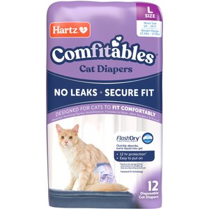 Hartz Comfitables Male & Female Cat Diaper, 12 count, Large