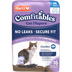 Hartz Comfitables Male & Female Cat Diapers, 16 count, Medium