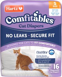 Hartz Comfitables Male & Female Cat Diapers, 16 count, Small