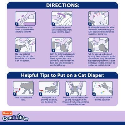 Show full view: Hartz Comfitables Male & Female Cat Diapers, 16 count, X-Small slide 7 of 10