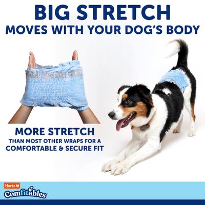 Show full view: Hartz Comfitables Stretchy Waistband Disposable Male Dog Wraps, Large, 12 count slide 3 of 12
