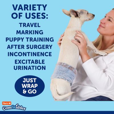 Show full view: Hartz Comfitables Stretchy Waistband Disposable Male Dog Wraps, Large, 12 count slide 8 of 12