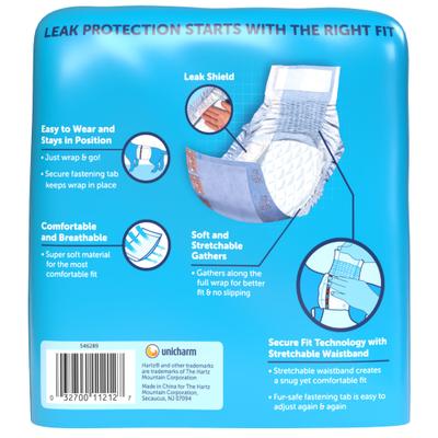 Show full view: Hartz Comfitables Stretchy Waistband Disposable Male Dog Wraps, Medium, 12 count slide 9 of 12