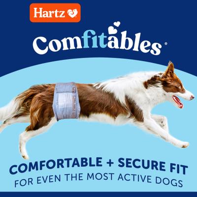 Show full view: Hartz Comfitables Stretchy Waistband Disposable Male Dog Wraps, Medium, 12 count slide 2 of 12