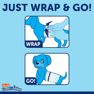 Show full view: Hartz Comfitables Stretchy Waistband Disposable Male Dog Wraps, Small, 12 count slide 5 of 12