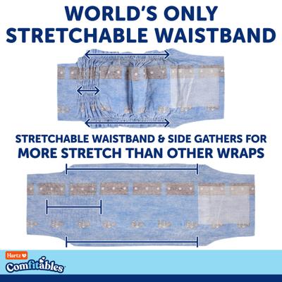 Show full view: Hartz Comfitables Stretchy Waistband Disposable Male Dog Wraps, X-Small, 12 count slide 5 of 13