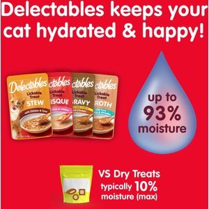 Hartz Delectables Bisque for Kittens, Complete & Balanced Tuna & Chicken Variety Pack Cat Lickable Treats, 1.4-oz, 12 count