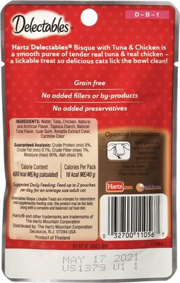 Show full view: Hartz Delectables Bisque Tuna & Chicken Lickable Cat Treats, 1.4-oz pouch, bundle of 24  slide 4 of 12