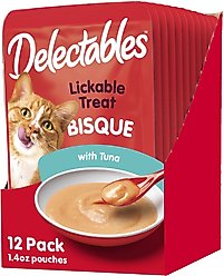 Hartz Delectables Bisque Tuna Lickable Cat Treats, 1.4-oz pouch, bundle of 24 