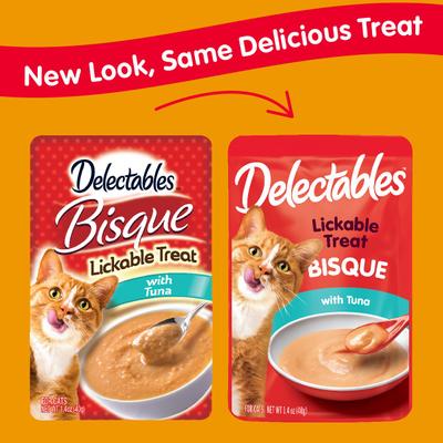 Show full view: Hartz Delectables Bisque Tuna Lickable Cat Treats, 1.4-oz pouch, bundle of 24  slide 3 of 12