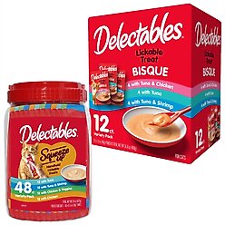 Hartz Delectables Bisque Variety Pack + Delectables Squeeze Up Variety Pack Lickable Cat Treats