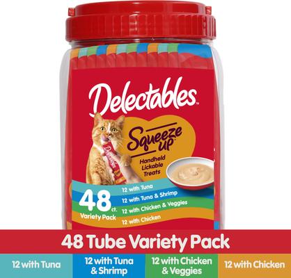 Show full view: Hartz Delectables Bisque Variety Pack + Delectables Squeeze Up Variety Pack Lickable Cat Treats slide 8 of 9