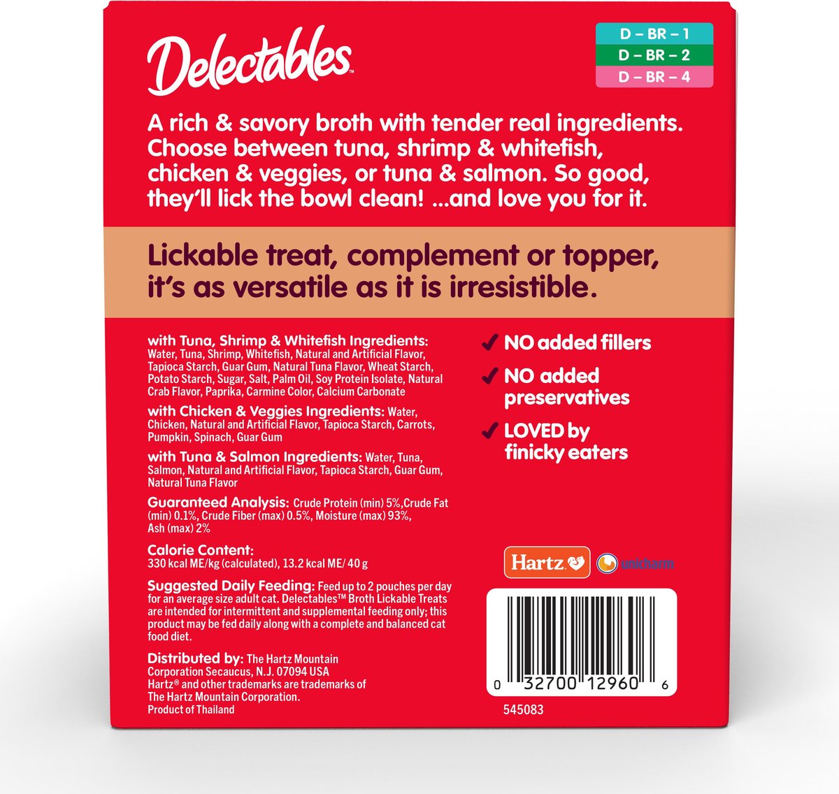 Hartz Delectables Lickable Treat Savory Broth Variety Pack Lickable Cat Treats