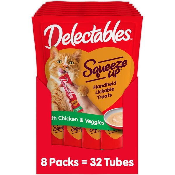 Hartz Delectables Squeeze Up Chicken & Veggie Lickable Cat Treats