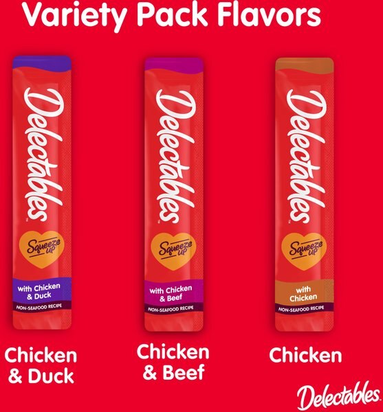 Hartz Delectables Squeeze Up Non-Seafood Chicken Variety Pack Lickable Cat Treats