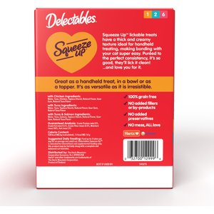 Hartz Delectables Squeeze Up Tuna, Chicken, & Salmon Flavored Variety Pack Lickable Cat Treats, 0.5-oz tube, 54 count