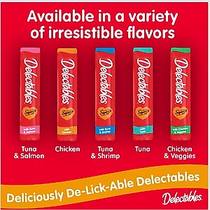 Hartz Delectables Squeeze Up Tuna, Chicken, & Salmon Flavored Variety Pack Lickable Cat Treats, 0.5-oz tube, 54 count