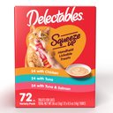 Delectables Squeeze Up Chicken, Tuna, Tuna & Salmon Variety Pack Grain-Free Lickable Cat Treats, 0.5-oz tube, 144 count bundle 