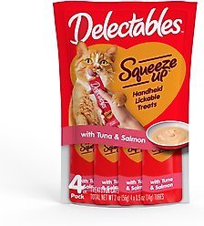 Hartz Delectables Squeeze Up Tuna & Salmon Grain-Free Lickable Cat Treats, 0.5-oz tube, 4 count