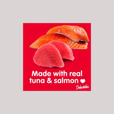 Show full view: Hartz Delectables Squeeze Up Tuna & Salmon Grain-Free Lickable Cat Treats, 0.5-oz tube, 4 count slide 7 of 12