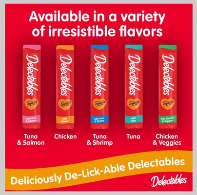 Show full view: Hartz Delectables Squeeze Up Tuna & Salmon + Squeeze Up Tuna Lickable Cat Treats, 0.5-oz tube, 32 count slide 9 of 10