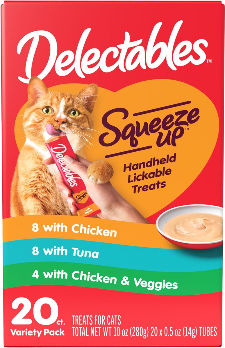 Hartz Delectables Squeeze Up Seafood Variety Pack Grain-Free Lickable Cat Treats