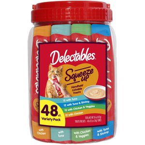 Hartz Delectables Squeeze Up Tuna, Chicken, & Salmon Flavored Variety Pack Lickable Cat Treats
