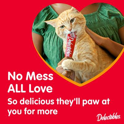 Show full view: Hartz Delectables Squeeze Up 4-Flavor Variety Pack Grain-Free Lickable Cat Treats, 0.5-oz tube, 96 count bundle  slide 6 of 11
