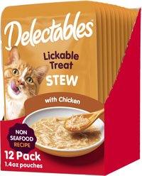 Hartz Delectables Stew Non-Seafood Recipe with Chicken Lickable Wet Cat Treats, 1.4-oz pouch, bundle of 24 