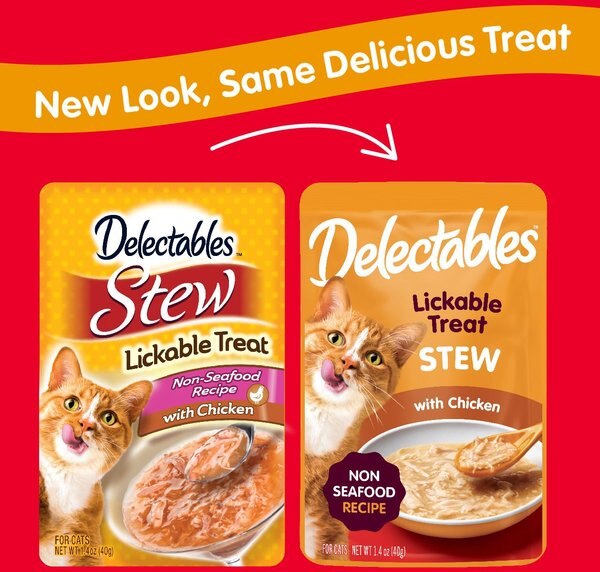 Hartz Delectables Stew Non-Seafood Recipe Chicken & Veggies Lickable Wet Cat Treats, 1.4-oz, case of 12