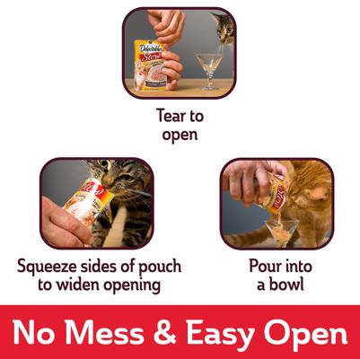 Show full view: Hartz Delectables Stew Non-Seafood Recipe with Chicken Lickable Wet Cat Treats, 1.4-oz pouch, bundle of 24  slide 8 of 11