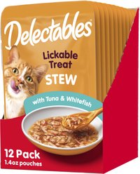 Hartz Delectables Stew Tuna & Whitefish Lickable Cat Treats, 1.4-oz pouch, bundle of 24 
