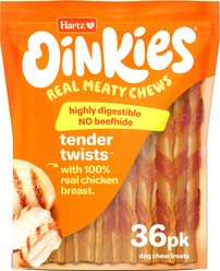 Hartz Disposable Male & Female Diapers, Medium, 32 count + Oinkies Tender Treats Real Chicken Dog Treats