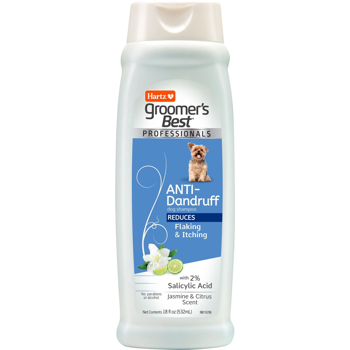 Hartz Groomer's Best Professionals Anti-Dandruff with Jasmine & Citrus Scent Dog Shampoo, 18-fl oz bottle