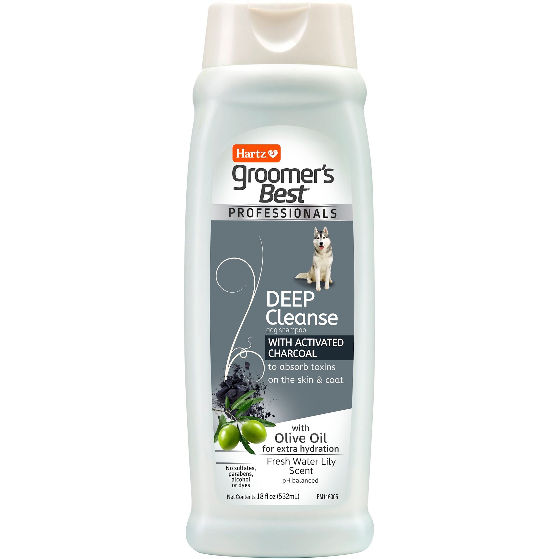 Hartz Groomer's Best Professionals Deep Cleanse with Olive Oil & Fresh Water Lily Scent Dog Shampoo, 18-fl oz bottle