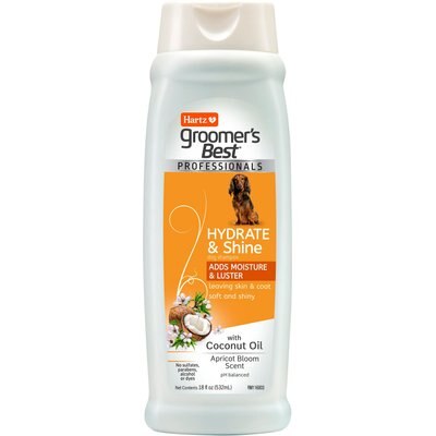 Hartz Hartz Groomer's Best Professionals Hydrate & Shine with Coconut Oil & Apricot Bloom Scent Dog Shampoo, 18-fl oz bottle