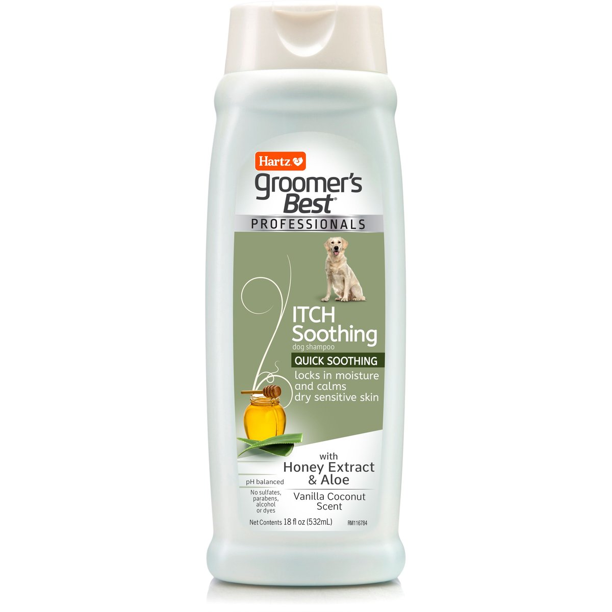 Hartz Groomer's Best Professionals Itch Soothing with Vanilla Coconut Scent Dog Shampoo, 18-fl oz bottle